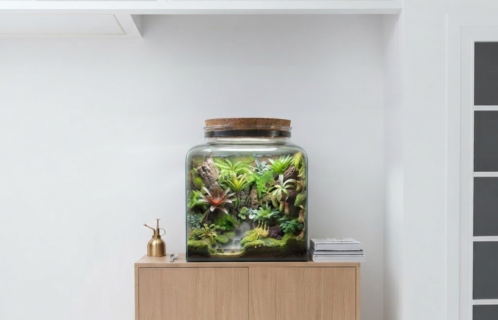 Terrario en frasco de vidrio